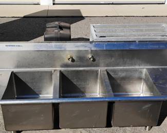 3 Basin Commercial Stainless Steel Sink