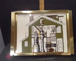Mid-Century Modern Lois Long Artmor Bar Tray With Stylized Architectural Distillery Illustration – Potterville