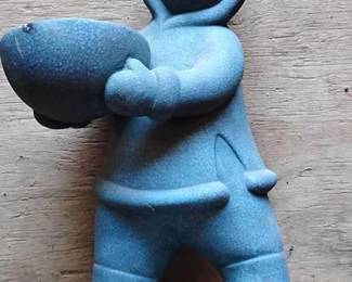 Blue Character Garden Statue with Bowl