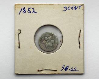 1852 Silver - Three Cent Piece