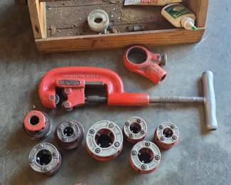 Pipe Cutter and Ridgid Manual Ratchet Pipe Threader Kit
