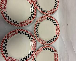 5 Retro Coca-Cola Ceramic Plates by Gibson