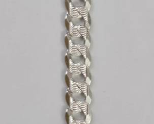 Sterling Silver Diamond Cut Curb Bracelet 9.75mm Wide 8.25 Inch Weighing 19.2 Grams – Estate Sales Warehouse (GR)