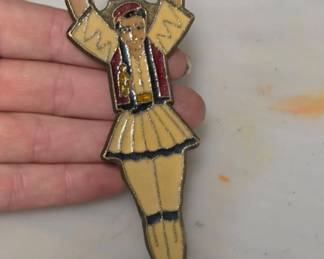 Vintage Greek Bronze and Enamel Bottle Opener
