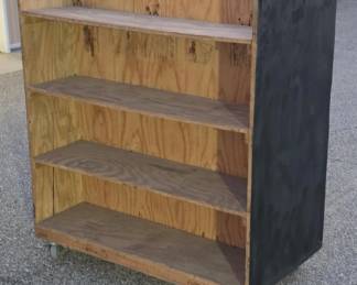 Double Sided Wood Shelving on Wheels (2 of 2)