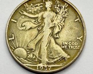 1937 S - Walking Liberty - Silver Half Dollar