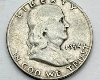 1954 S - Franklin Silver Half Dollar