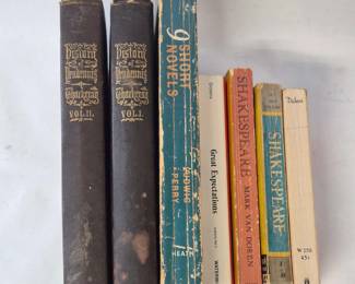 Antique & Vintage Book Lot: History Pendennis 9 Short Novels Shakespeare Great Expectations & More