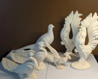 Ready to Paint Mid Century Modern Ceramic Birds - Bisqueware