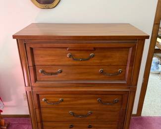 Traditional Wood Four-Drawer Chest of Drawers Dresser with Decorative Metal Pulls - Lake Odessa Off-Site