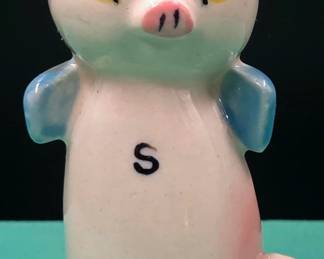 Vintage Hand Painted Anthropomorphic Piggie Salt Shaker