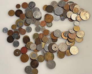 Mixed Lot of 125 Unsorted Foreign Coins