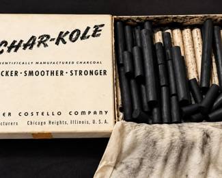 1940-50s Weber Costello Char-Kole Artist Drawing Charcoal Original Box, USA - Potterville