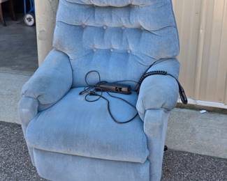 Blue Upholstered Electric Power Lift Recliner Chair with Wired Remote – Estate Sales Warehouse (GR)