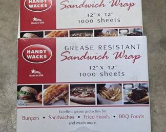 3 Boxes of Handy Works Sandwich Wrap 12" x 12" Sheets - 1000 Sheets per Box