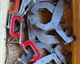 Enco Kant-Twist Style Cantilever Clamps with Assorted C-Clamps, Machinist Clamp Lot