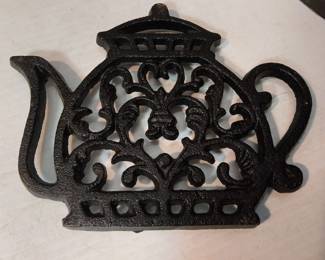 Black Wrought Iron Teapot Trivet - Potterville