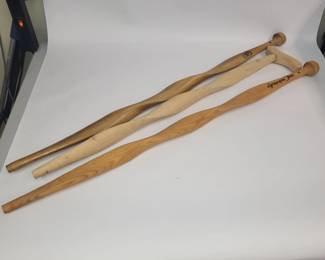 3 Wooden Walking Sticks / Canes - One Engraved Grampa Jim