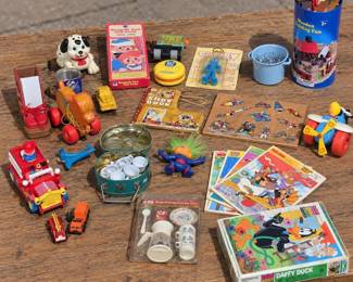 Collection of Vintage Toys and Puzzles
