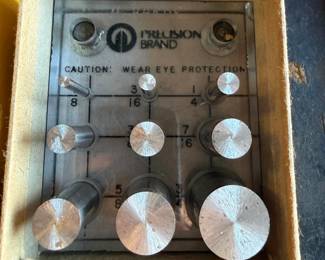 Precision Brand Shim Stock Punch and Die Set, 9 Punches 1/8" to 3/4", Original Box