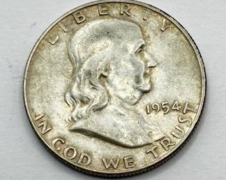 1954 D - Franklin Silver Half Dollar