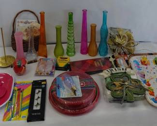 Colored Bottles, Solo Plates, Business Card Holders, Trays, Tea Lights, Crayons, Toy, Glass Block