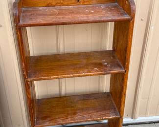 Wood Bookshelf, 4 Shelf with Scalloped Sides