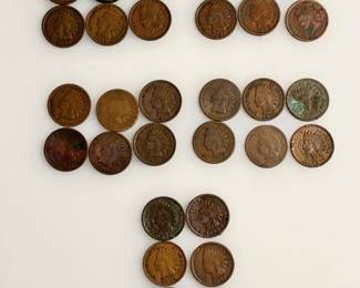Lot of 30 Assorted Indian Head Cents - Date Range 1864 - 1909
