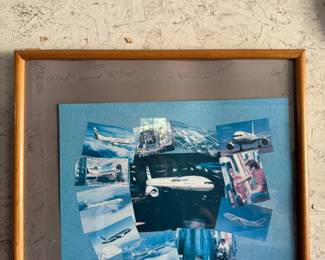Framed Boeing 777 Aircraft Aviation Photo Collage with Employee Signatures - Lake Odessa Off-Site