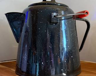 Vintage Granite Ware 100oz Black Coffee Boiler Cowboy Coffee Pot - Great Condition!