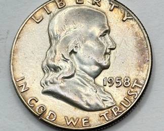 1958 - Silver Franklin Half Dollar