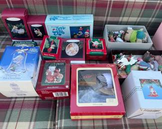 Collection of Christmas Ornaments Including Hallmark