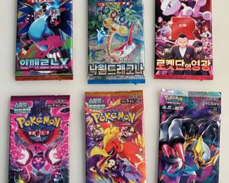 6 Unopened Pokemon Packages - Includes 1 Mega Pack