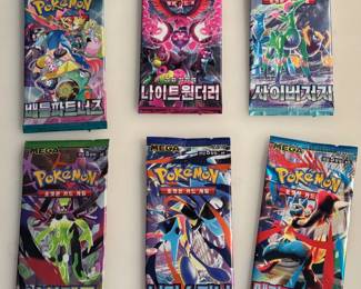 6 Unopened Pokemon Packages - Includes 3 Mega Packs