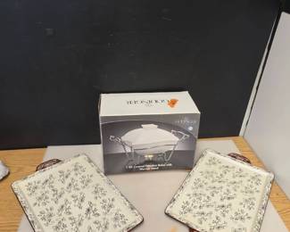Pair of Temptations Dishes and Godinger Serving Dish