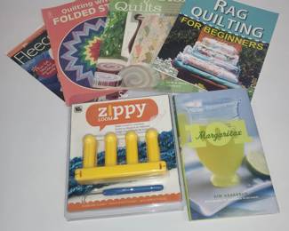 Tote of Quilting & Craft Books with Zippy Loom Kit