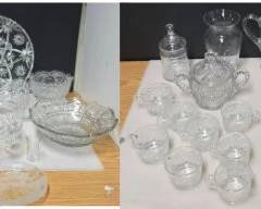 Large Lot of Vintage Clear Glass