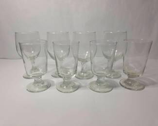 2 Sets of Clear Glassware - Water Goblets and Wine Glasses