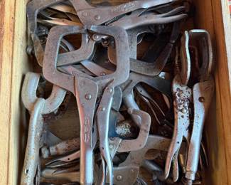 Vise-Grip Locking Clamp & Pliers Lot: C-Clamps, Welding Clamps, Vintage Petersen DeWitt, USA Made