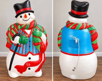 Vintage 43" Santa's Best Frosty Snowman Blow Mold Holiday Decoration. Great condition! - Potterville