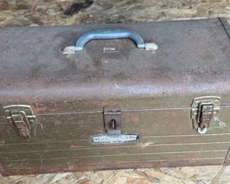 Vintage Craftsman Metal Toolbox with Assorted Hand Tools & Hardware - Lake Odessa Off-Site