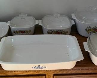 7-Piece Corning Ware Casserole & Baking Dish Collection - Spice of Life, Floral & Blue Cornflower - Lake Odessa Off-Site