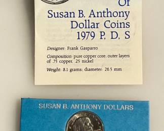 First Year Mint Set - Susan B Anthony - 1979 P / D / S Set in Case with COA