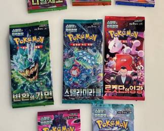 Lot of 8 Unopened Pokemon Card Packs - Includes 3 Mega Packs