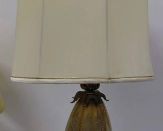 Vintage Glass Lamp with Gold-Tone Base