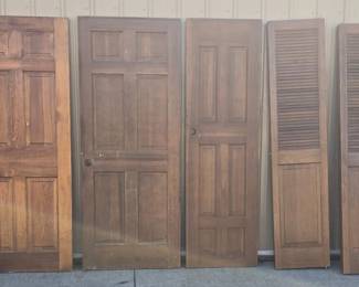 (3) Wood Doors and (2) Bifold Doors with Hardware