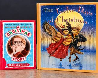 2 Christmas Hardcover Books A Christmas Story Jean Shepherd & Twelve Days of Christmas Delamare - Potterville