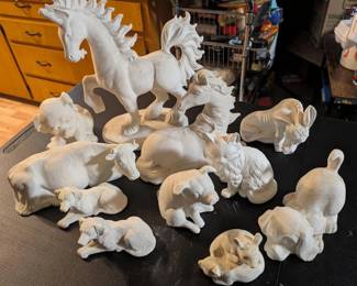 Ready to Paint Ceramic Animals - Vintage Ceramic Decor