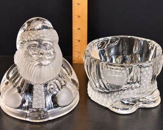 Vintage Gorham Crystal "Holiday Traditions" 9.25" Santa Claus Candy And Treat Jar - Potterville