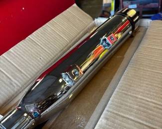 HD Shark Road Motorcycle Mufflers - Chrome Slip-On Pair